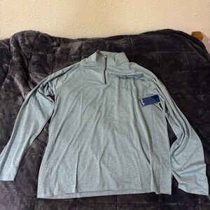 *Brand New* Huk Airweight Heather 1/4 Zip Silver Blue Heather Size L